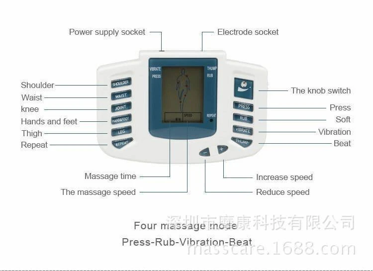 UNISEX ELETRONIC PULSE MASSAGER [THERAPY/STROKE/SLIMMING MACHINE]