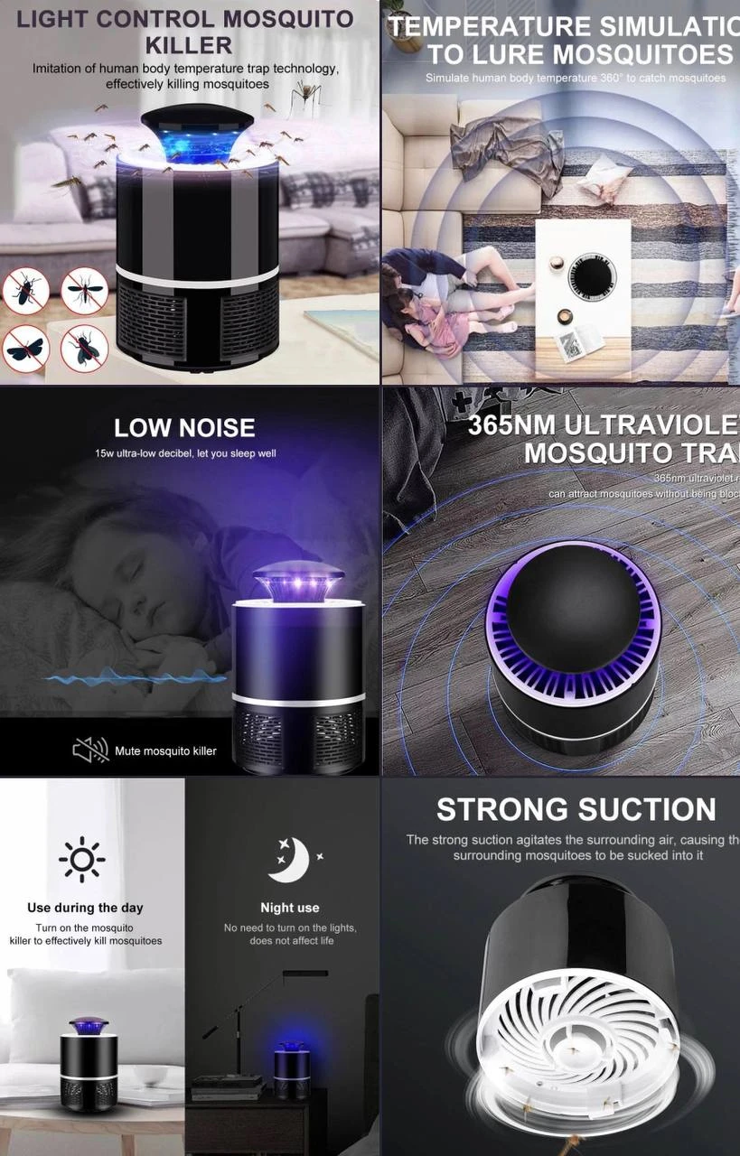 ELECTRIC FLY/BUG/MOSQUITO/INSECT LED LIGHT NOISELESS KILLER LAMP