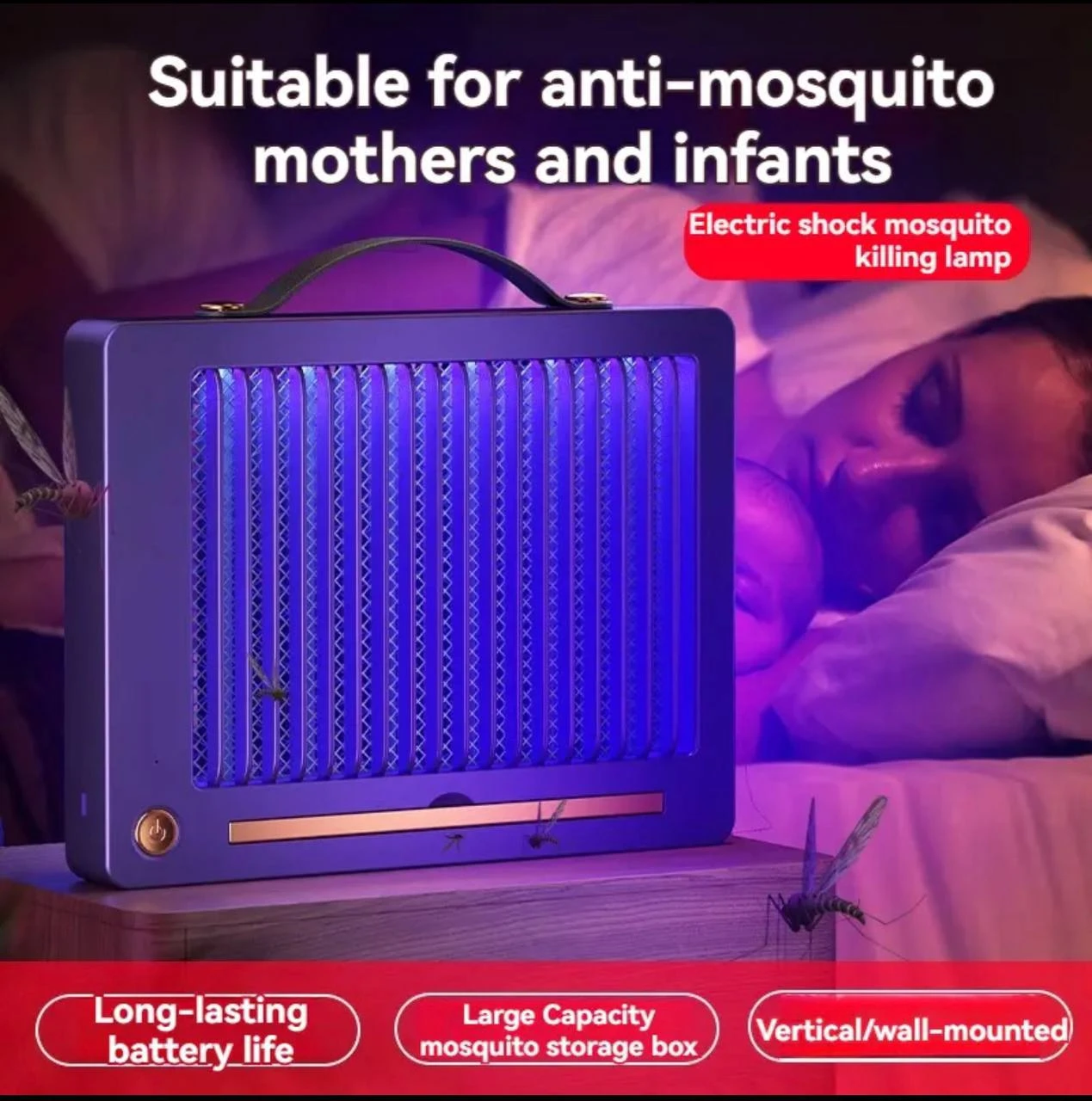 INTELLIGENT TABLETOP/WALL MOUNTED STRONG ELECTRIC SHOCK MOSQUITO KILLING LAMP