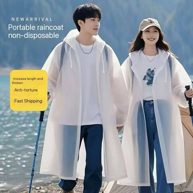 HIGH QUALITY ADULT EVA HEAVY-GUAGE WATERPROOF VINYL RAINCOAT (UNISEX)