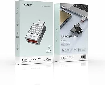 Multiple Green Lion OTG Adapters Combo Set (USB-A to USB-C, etc.)
