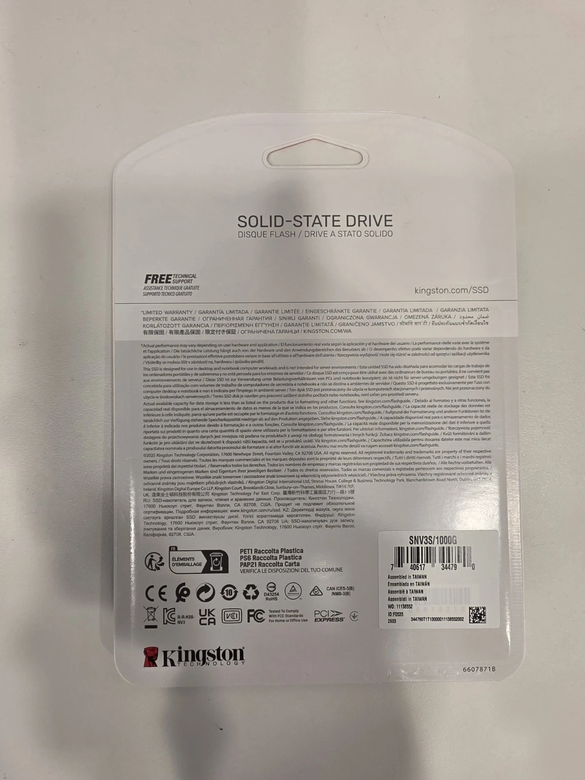 Kingston NV3 PCIe 4.0 NVMe SSD M.2 2280 Solid State Drive 1TB Internal Hard Drive Up to 6000Mb/s High Speed Hard Disk