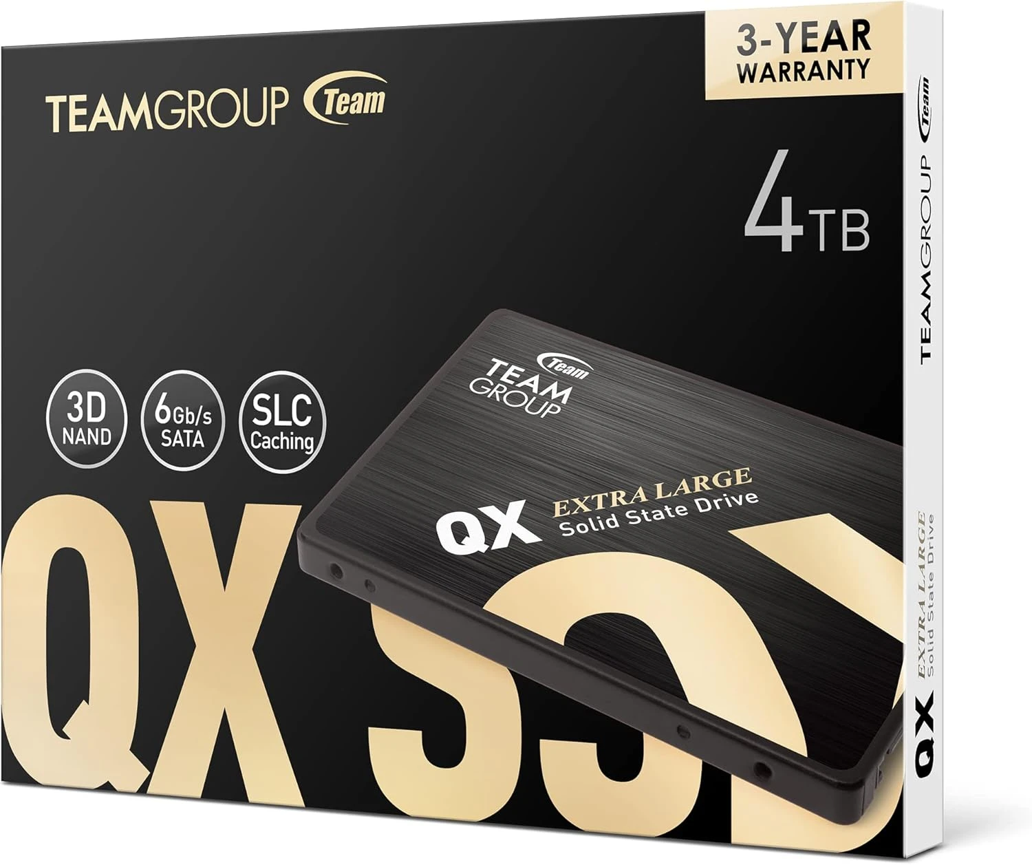 TEAMGROUP QX 4TB 3D NAND QLC 2.5 Inch SATA III Internal Solid State Drive SSD