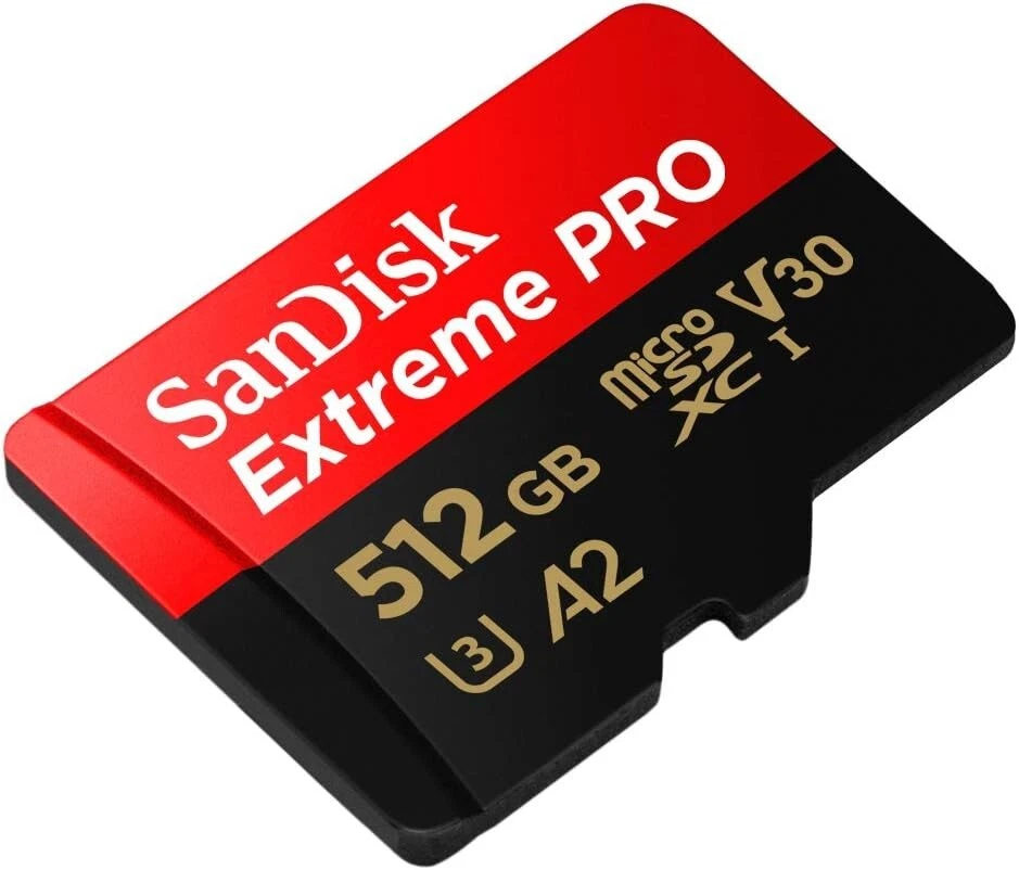 512GB SanDisk Extreme PRO Micro SD 200MB/s A2 V30 U3 Memory Card & Adapter
