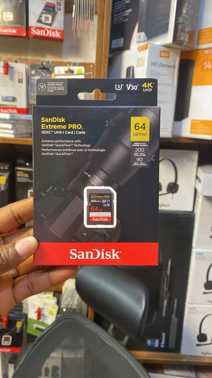 Sandisk Extreme Pro SD Card 64GB SDXC Memory Card DSLR 4K UHD Video Camera 170MB