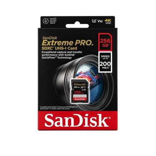 SanDisk 256GB Extreme PRO SDXC UHS-I Card - C10, U3, V30 SD Card