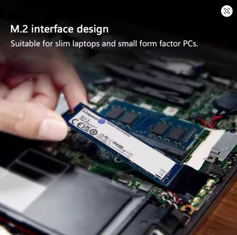 Kingston NV3 PCIe 4.0 NVMe SSD M.2 2280 Solid State Drive 1TB Internal Hard Drive Up to 6000Mb/s High Speed Hard Disk