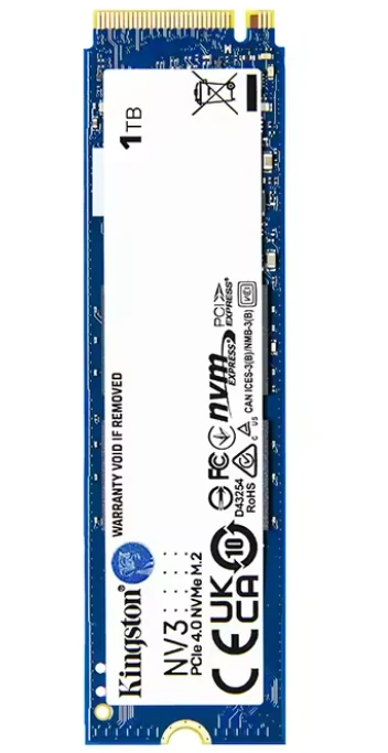 Kingston NV3 PCIe 4.0 NVMe SSD M.2 2280 Solid State Drive 1TB Internal Hard Drive Up to 6000Mb/s High Speed Hard Disk