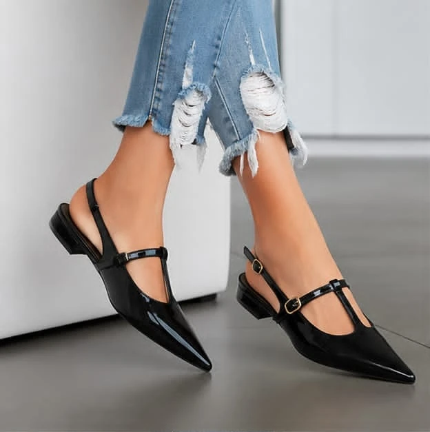 Rebel Luna Slingback Pointed Toe Flats