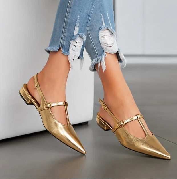 Rebel Luna Slingback Pointed Toe Flats