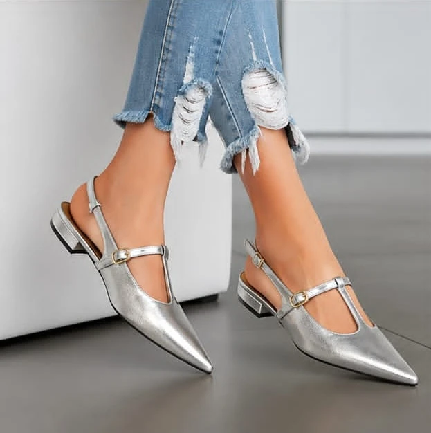 Rebel Luna Slingback Pointed Toe Flats