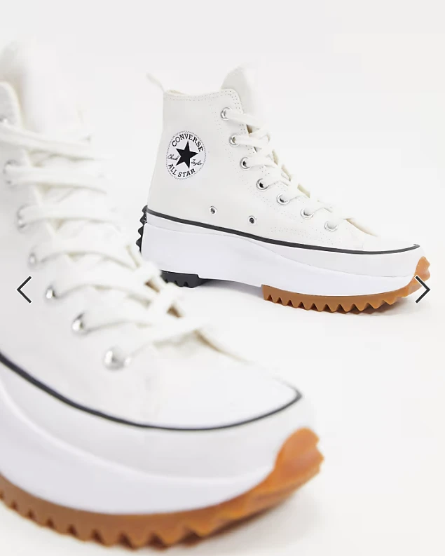 Converse Run Star Hike Hi Canvas platform sneakers in white