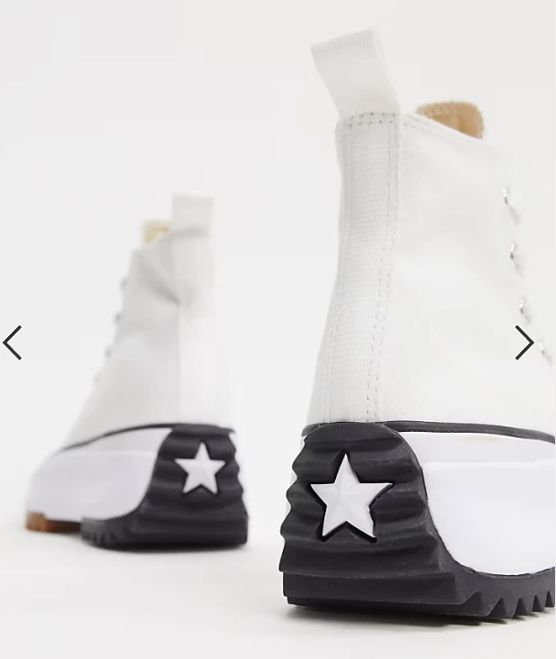Converse Run Star Hike Hi Canvas platform sneakers in white