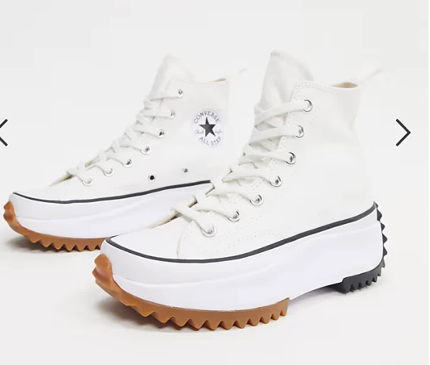 Converse Run Star Hike Hi Canvas platform sneakers in white