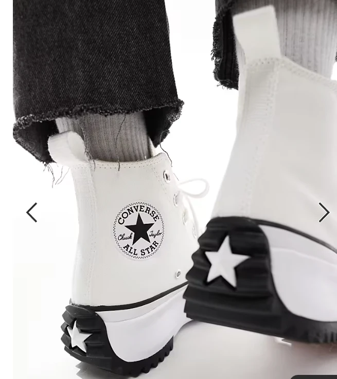 Converse Run Star Hike Hi Canvas platform sneakers in white