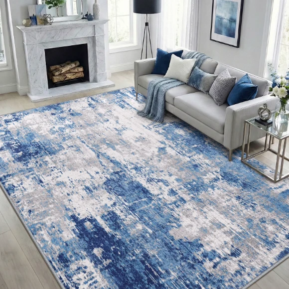 Living Room Area Rugs Soft Large Modern Abstract Area Rug, Boho Vintage Machine Size 160x230cm