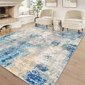 Living Room Area Rugs Soft Large Modern Abstract Area Rug, Boho Vintage Machine Size 160x230cm