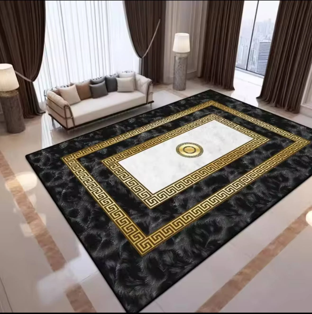 Living Room Area Rugs Soft Large Modern Abstract Area Rug, Boho Vintage Machine Size 120x180cm