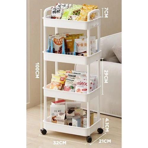 4 Layers Plastic Trolley
