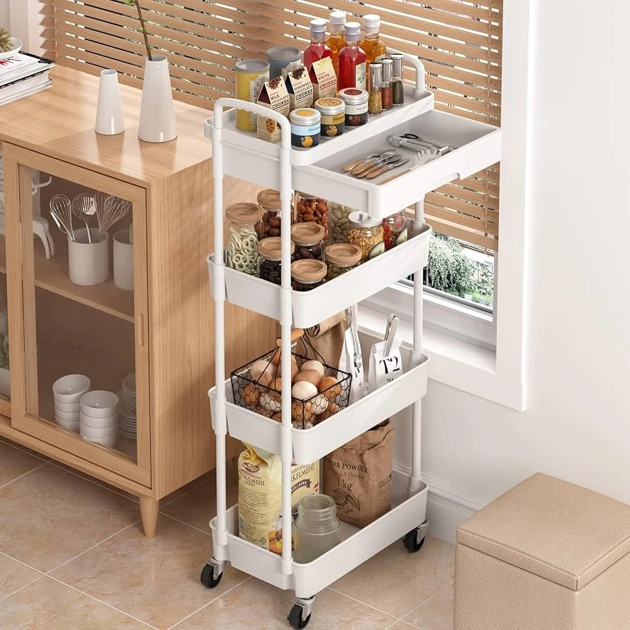 4 Layers Plastic Trolley
