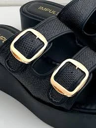 Women's Platform Thick Bottom Sandals, Black Thick Heel High Heel Beach Slippers, Double Layer Thick Bottom