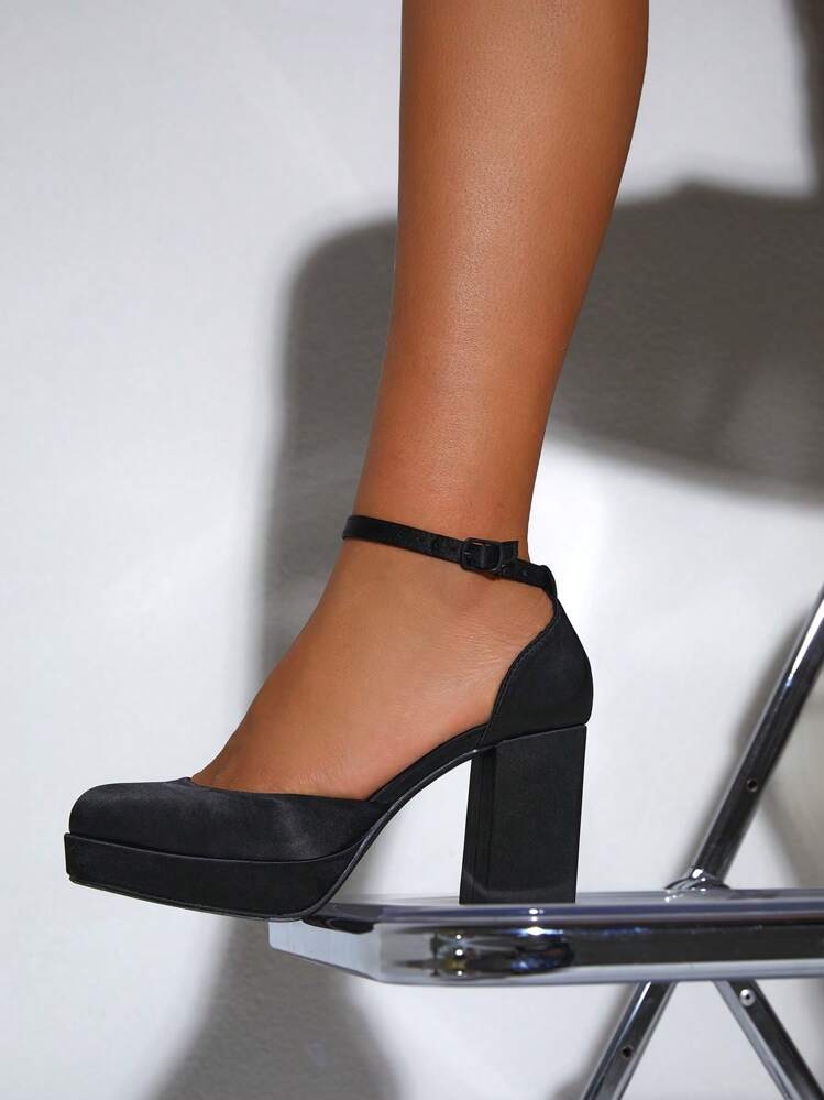 DREAM PAIRS Women's Platform High Chunky Heels Closed Toe Block Ankle Strap Dress Buckle Round Toe Wedding Party Comfortable Pumps Shoes
