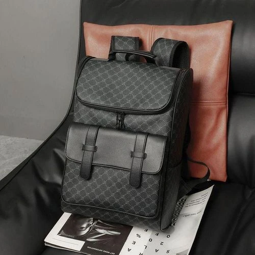 Original PU Leather Unisex Office Business School Bag - Waterproof Office Laptop Backpack - Men Travel Large Capacity Office Student Bag