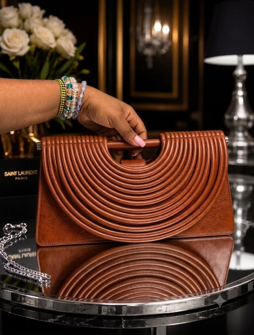 Women's Sculptural Ribbed Handbag
