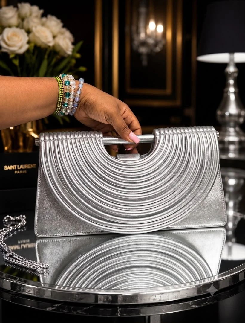 Women's Sculptural Ribbed Handbag