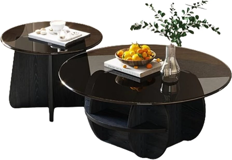 Modern Glass Nesting Coffee Table Set