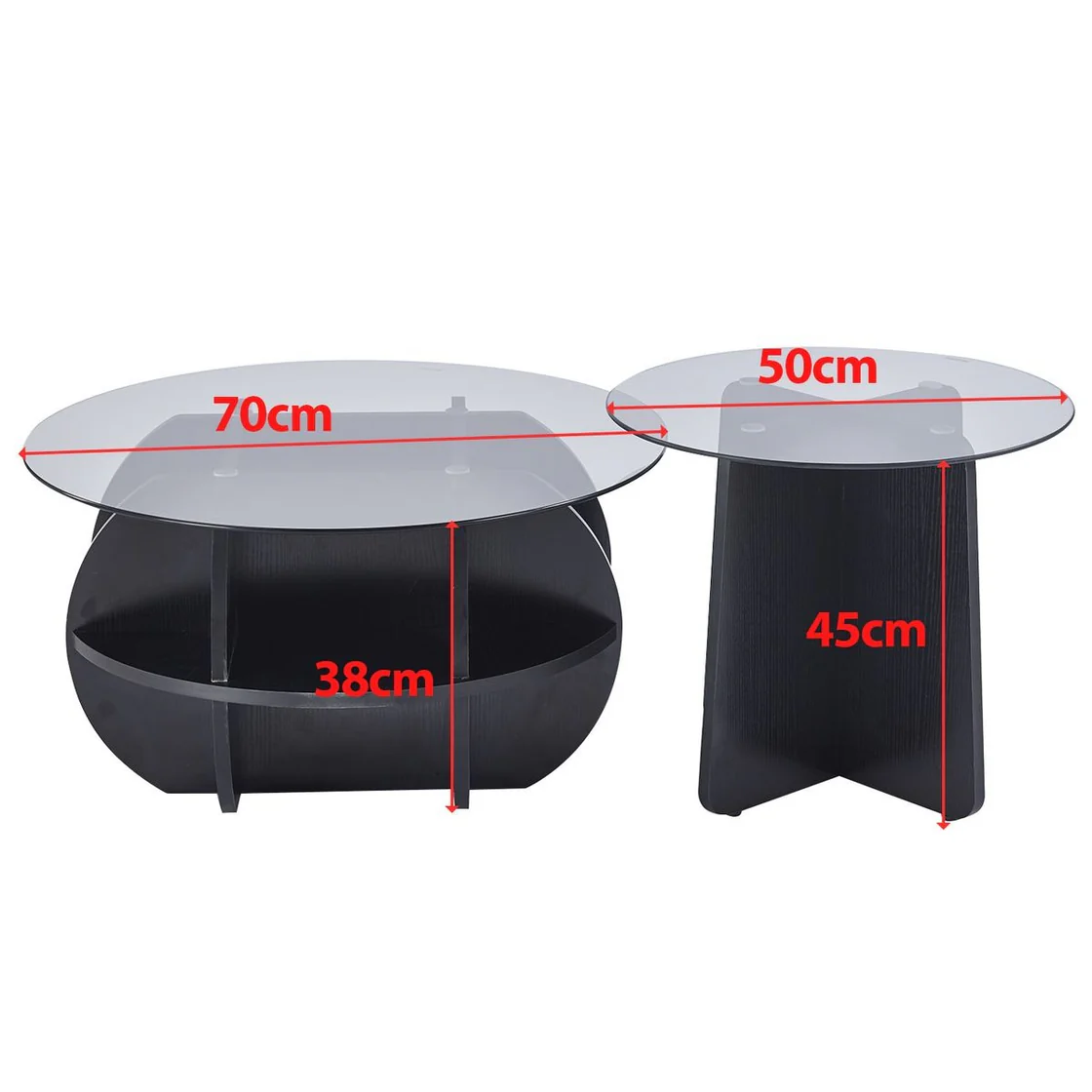 Modern Glass Nesting Coffee Table Set