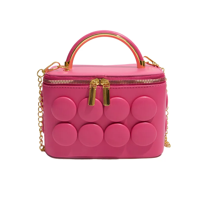 3D Dot Embossed Solid Colour Letter Women Bag