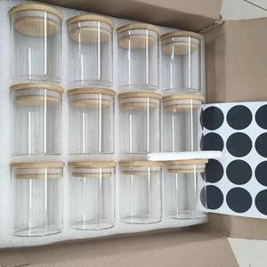 Spices Glass Cannister with Bamboo Cover