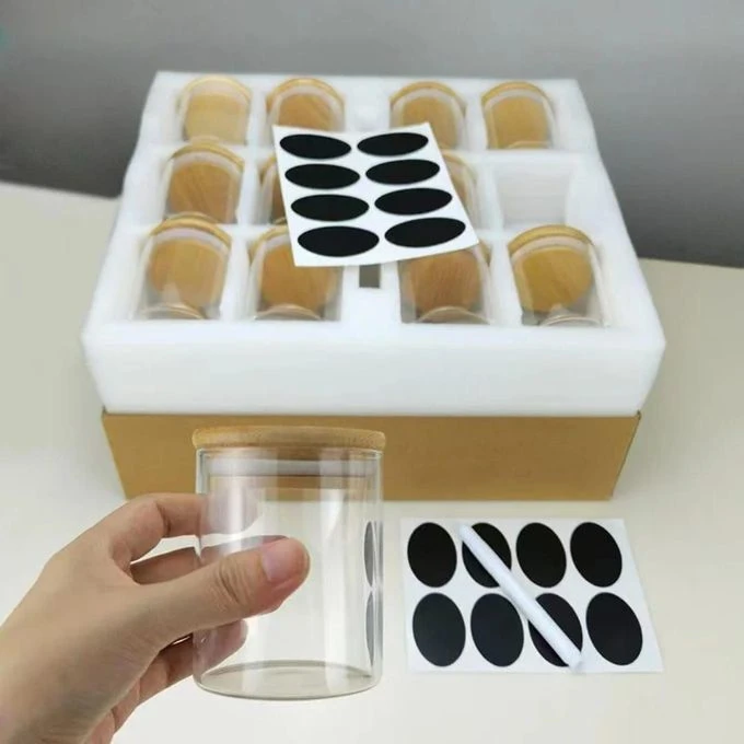 Spices Glass Cannister with Bamboo Cover