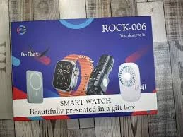 ROCK SMART WATCH 5 IN 1, WIRELESS CHARGER, HANDFAN, TOUCH, SMART WATCH EARPOD