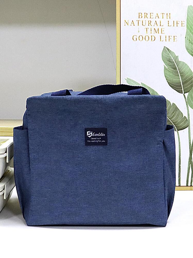 Oxford Cloth Lunch Bag – Portable Office & School Tote, Navy Blue, For Adults & Kids