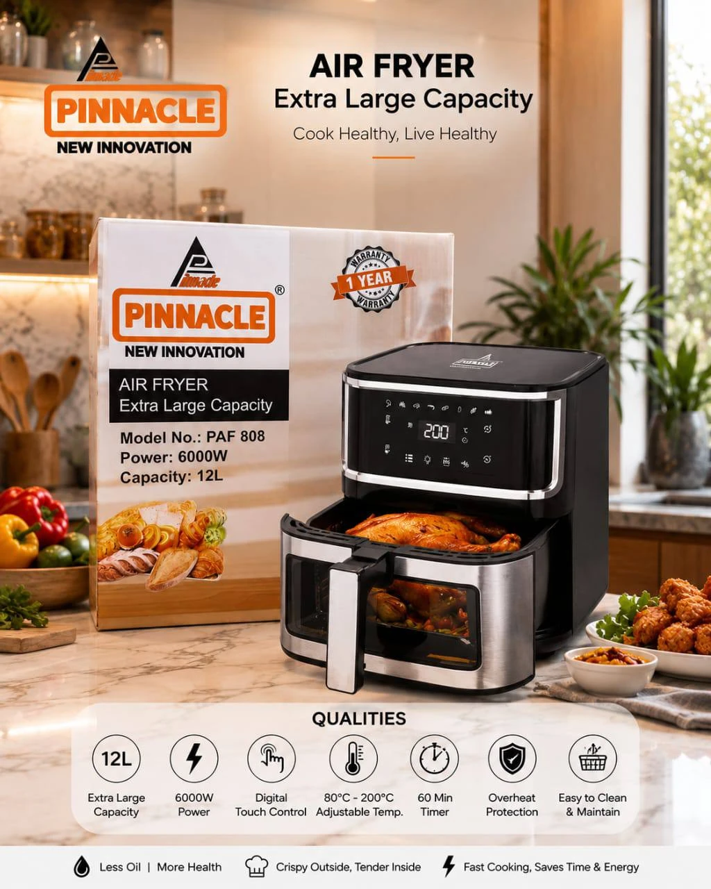New Arrival Pinnacle 12L Air Fryer