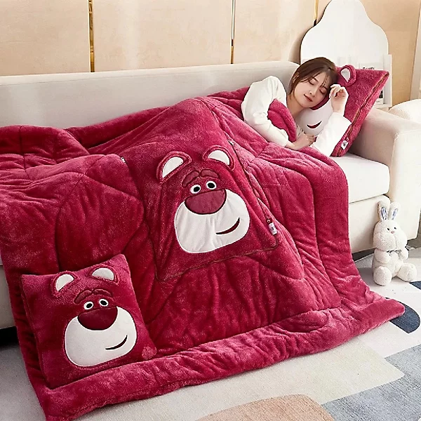 Stitch 2-in-1 Blanket Pillow - Soft Throw Winter Blanket, Lilo and Stitch Gift Quality Duvet