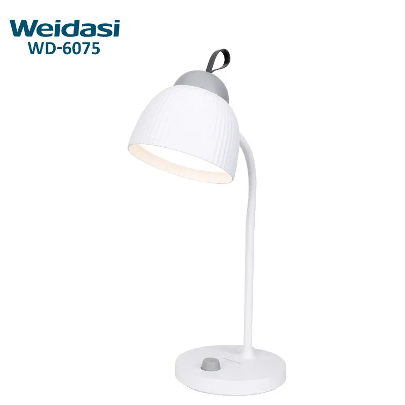 Weidasi Adjustable Brightness Eye-Caring Rechargeable Warm LED Lamp Knob Switch Control WD-6075 Bed Side Reading Lamp