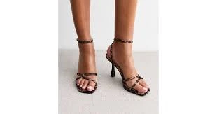 Summer Women's Bowknot Cross Strap Back Strap Buckle Round Toe Thin High Heel Sandals
