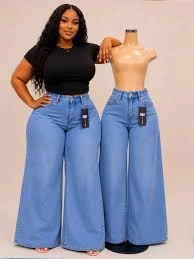 High-Waist Wide-Leg Denim Jeans