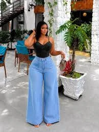 High-Waist Wide-Leg Denim Jeans