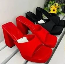 Classy Women/ Ladies High Quality Blocked Heels Slippers