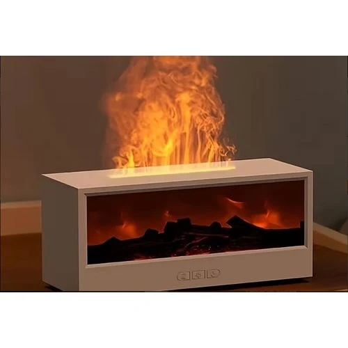 LED Fireplace Humidifier with Remote Control – Flame Effect Aroma Essential Oil Diffuser