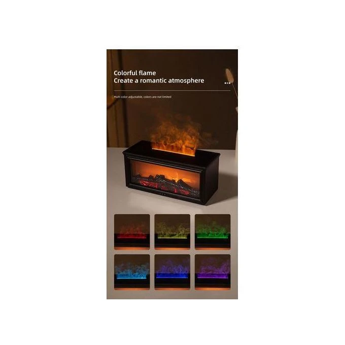 LED Fireplace Humidifier with Remote Control – Flame Effect Aroma Essential Oil Diffuser