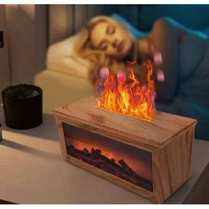 LED Fireplace Humidifier with Remote Control – Flame Effect Aroma Essential Oil Diffuser