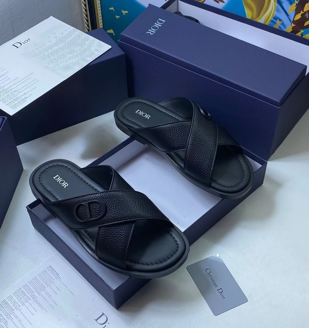 Original Dior Leather Slippers
